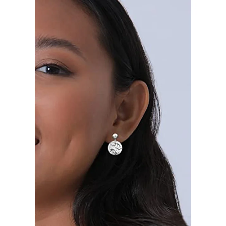 Elli Ohrringe Damen Ohrhänger Plättchen Gehämmert Vintage Antik Look, 925 Sterling Silber – Bild 5