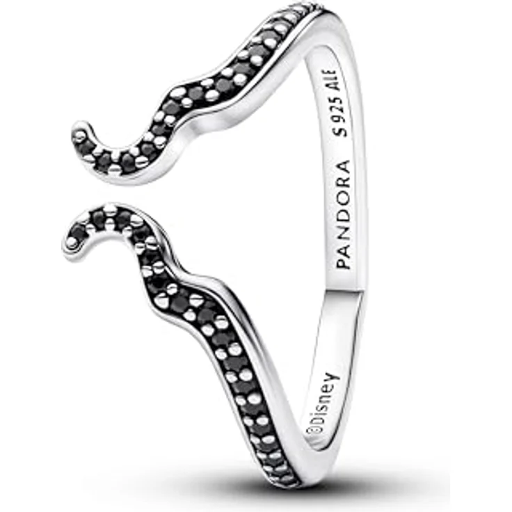 PANDORA Disney Rotes Chakra Herz Ring, Sterling Silber mit künstlichem Kristall, Größe: 52, inspiriert von Maleficent – Bild 1