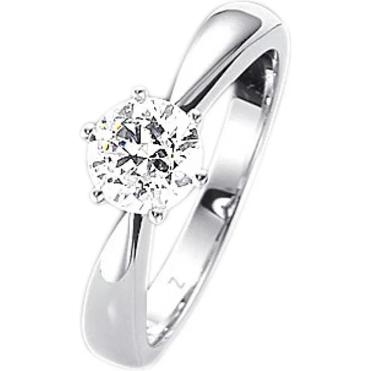 Firetti Solitärring, Gold 750 Damenring mit Brillant, klassischer Verlobungsring