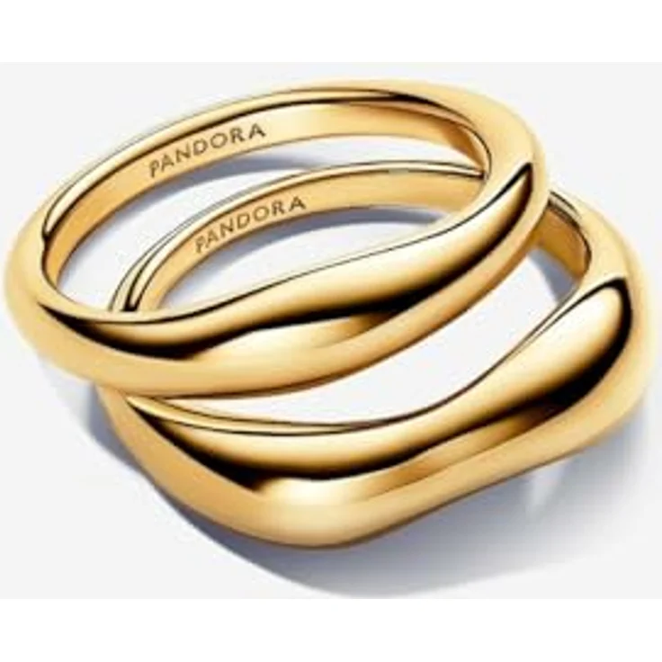 PANDORA 14k Gold-plated Damenring, einzigartiger Metallmix, Modell 163264C00 – Bild 3