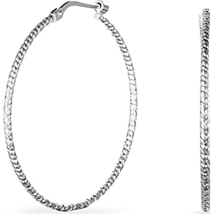 FAVS Damen-Creolen 925er Silber, Durchmesser 30 mm, elegantes Design, One Size, in Geschenkbox – Bild 2