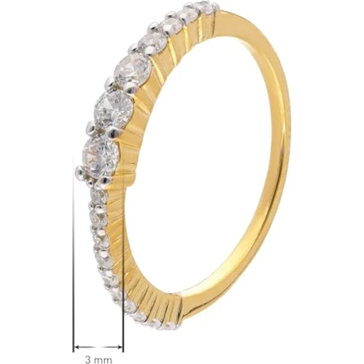 trendor Damenring Gold 333/8K Zirkonia-Ring, elegantes Schmuckstück mit strahlenden Zirkonia-Steinen, Ringgröße 52/16,6 – Bild 5