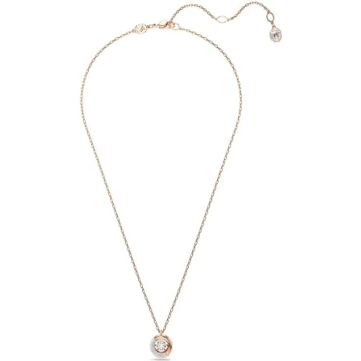 Swarovski Dextera Halskette, Rosé Vergoldete Damenhalskette mit Kristallpavé und Swarovski Zirconia, Weiß – Bild 2