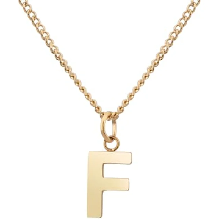 GD GOOD.designs Halskette mit Buchstaben Anhänger F, 18K vergoldet, wasserfest, individuell verstellbar, Damen-Halskette - Valentinstag-Geschenk für Sie und Ihn – Bild 1