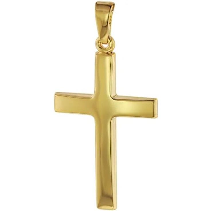 trendor Kreuz-Anhänger Gold 750 (18 Karat), 32 x 17 mm, eleganter Goldschmuck für Damen und Herren, Geschenkidee in Geschenk-Box – Bild 1