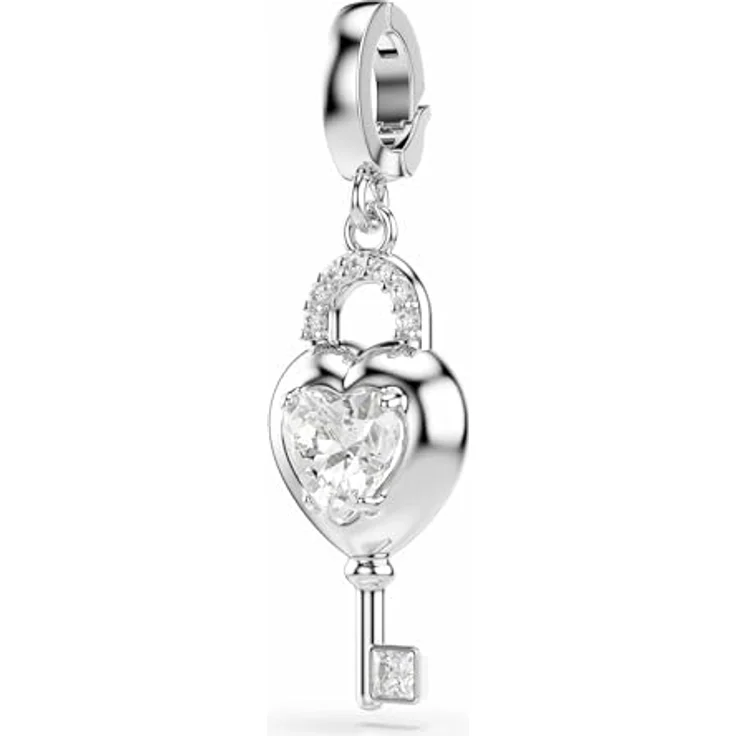Swarovski Idyllia Charm, Herz mit Schlüssel, Weiß, Rhodiniert, Swarovski Zirconia – Bild 2