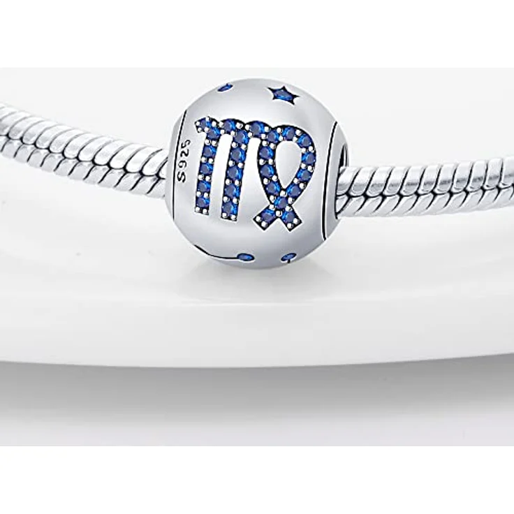 TINSLO Damen Charm Anhänger Sternzeichen, 925 Sterling Silber Charms Beads für Pandora Armband, kompatibel mit europäischen Armbändern und Halsketten, 12 Sternbilder – Bild 2