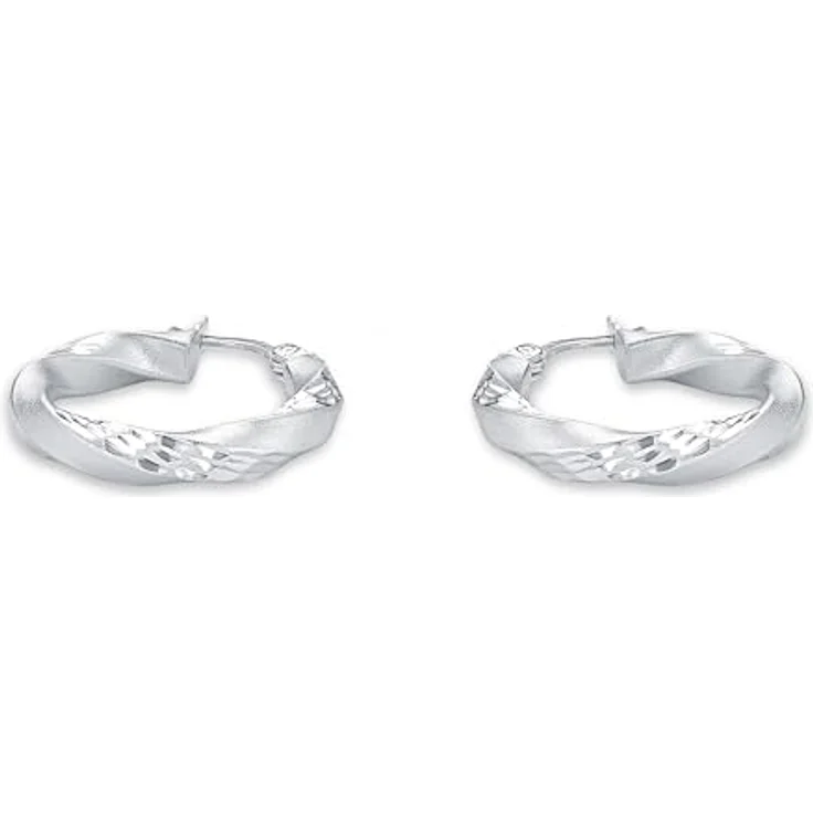 Amor Creolen 925 Sterling Silber Damen Ohrschmuck, 22 mm, matt-glänzend, kommt in Schmuck Geschenk Box – Bild 4