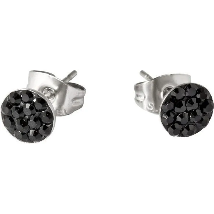 Firetti Paar Ohrstecker, runde Ohrringe mit Kristallstein, stilvolles Geschenk für Damen