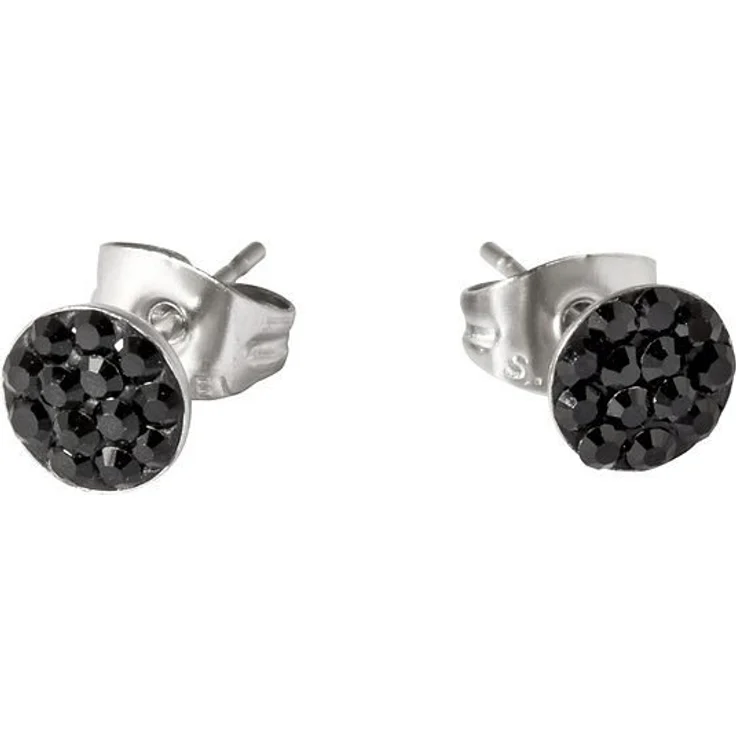 Firetti Paar Ohrstecker, runde Ohrringe mit Kristallstein, stilvolles Geschenk für Damen
