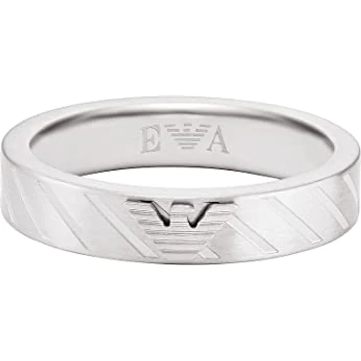 EMPORIO ARMANI Ring für Männer Essential, Silberner Edelstahlring, Gebürstet, Größe 9-11.5, EGS2924040 – Bild 2