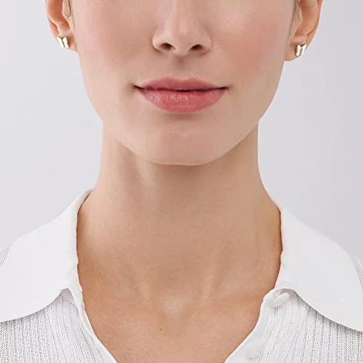 Fossil Ohrstecker JF04422710, goldene Edelstahlohrringe mit weißen Perlmutt und Zirkonia, 0,7 cm Länge – Bild 4