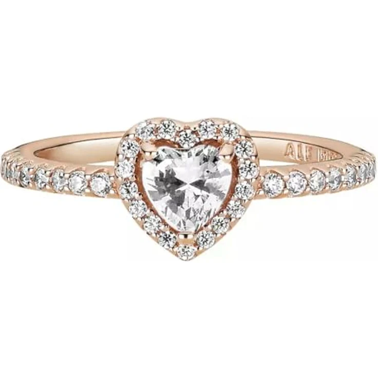 PANDORA Ring Rosé "funkelndes Herz", rosévergoldet mit Zirkonia, handverarbeitet – Bild 2