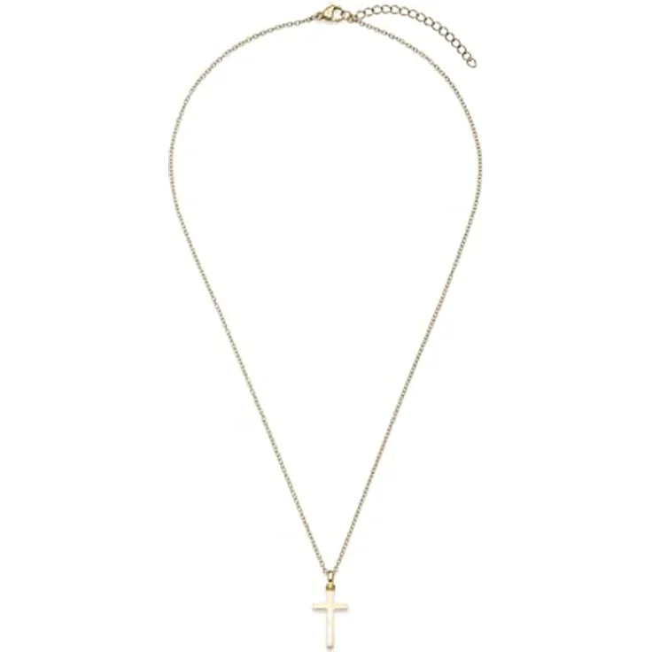 s.Oliver Necklace - Elegante Ankerkette aus poliertem Edelstahl in IP Gold, 50 cm, wasserfest & hautfreundlich – Bild 3