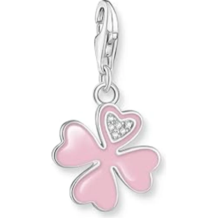 THOMAS SABO Charm-Anhänger Kleeblatt, 925 Sterlingsilber, recyceltes Material, Karabinerhaken, für Charmarmbänder und Ketten – Bild 1
