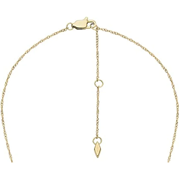 FOSSIL Damen Edelstahlcollier mit herzförmigem Anhänger, goldfarben, mattes Weiß, Karabinerverschluss – Bild 5