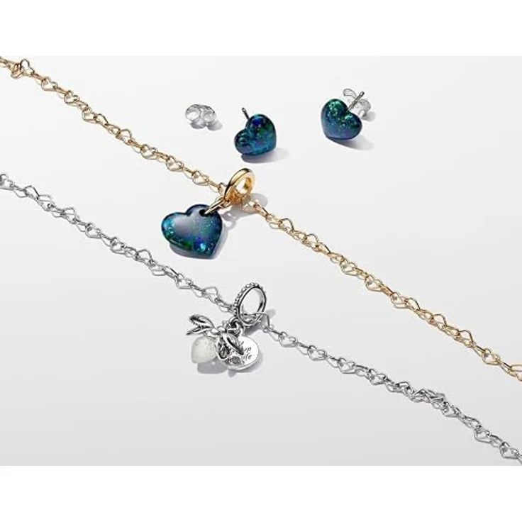 Pandora Moments Halskette ohne Anhänger, Silber 925 mit verbundenen Herzen, 45 cm, verstellbar auf 38 und 42 cm, Karabiner-Verschluss – Bild 6
