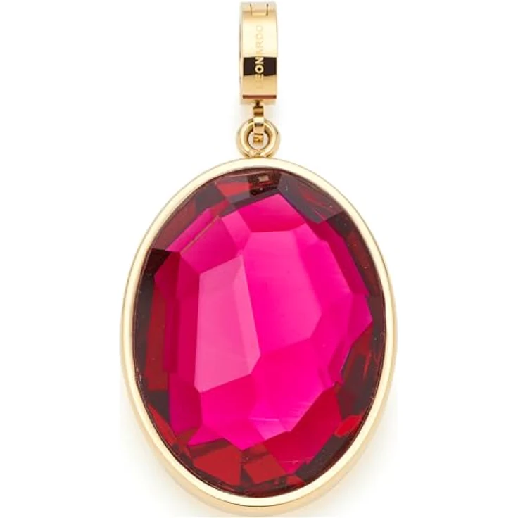 JEWELS BY LEONARDO Anhänger Clip & Mix Jamira, goldfarbener Edelstahl mit großem pinken Glaskristall, Clip M (4,8 mm Ø), Schmuck Geschenk für Frauen – Bild 1