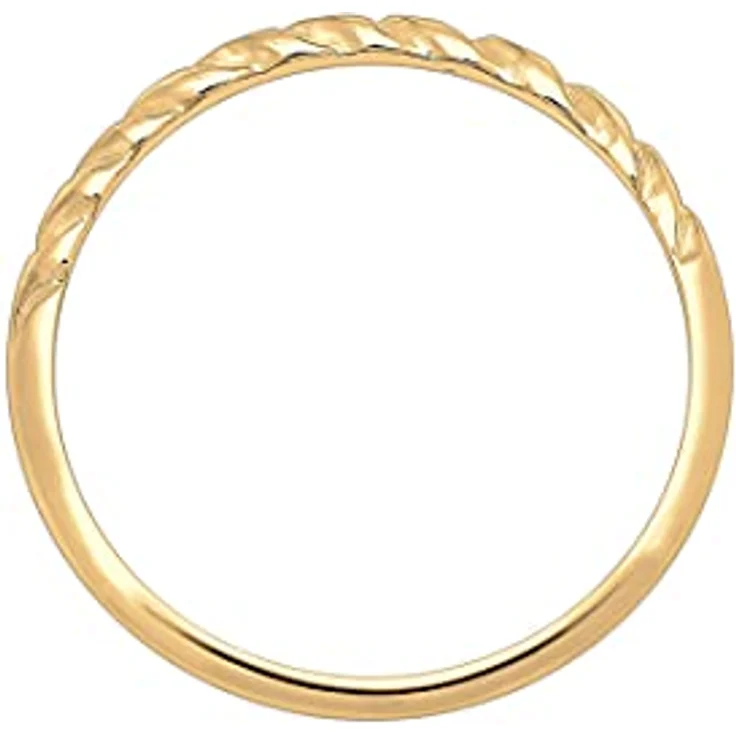 Elli PREMIUM Damenring Band Basic Geo Twisted Gedreht aus 585 Gelbgold, handgefertigt, inklusive Geschenk-Schmuckschachtel – Bild 3
