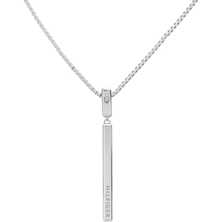 Tommy Hilfiger Jewelry Damen-Halskette mit Edelstahl-Anhänger, minimalistisches Design mit Hilfiger-Logo, 66 cm Länge, Karabinerverschluss, 2780950 – Bild 2