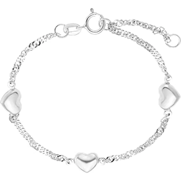Amor Amor Armband Herz, filigranes Armschmuck für Kinder, zeitloses Design mit Herzmotiven