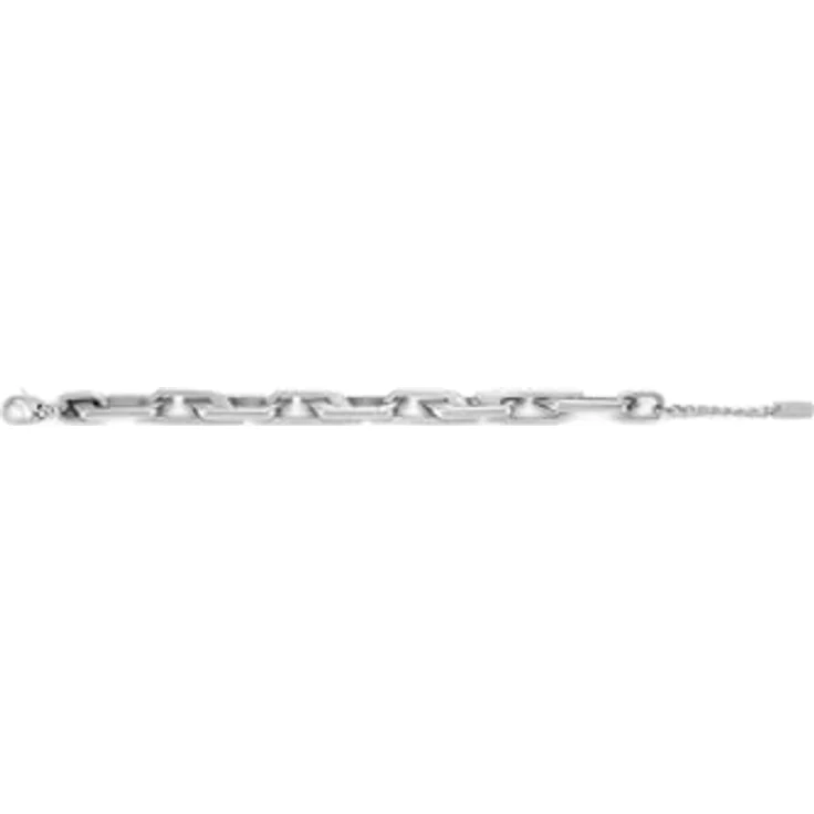 Diesel Herren Armband DX1577040, Silberfarbenes Edelstahl mit mattem und glänzendem Finish, Karabinerverschluss – Bild 5