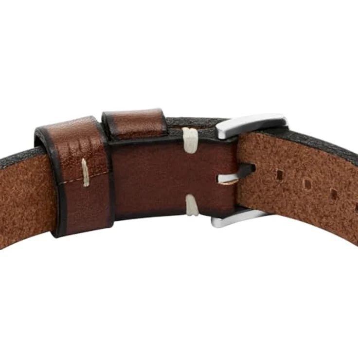 Fossil Machine Herren Armband, Braunes Leder, Mattes Finish mit Dornschließe, 25 cm Länge – Bild 4