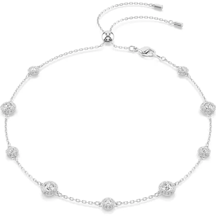 Swarovski Una Angelic Halskette, Rhodinierte Damenhalskette mit Beidseitig Tragbaren Kristallen, Länge: 30-44 cm – Bild 1
