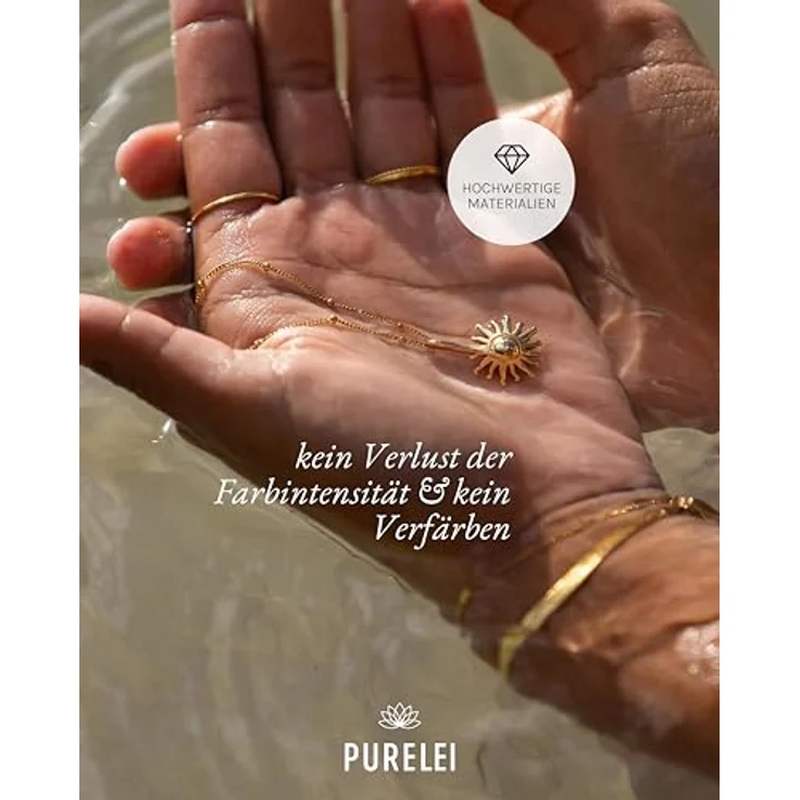 Purelei® Sun Kette Damen, wasserfeste Halskette aus Edelstahl in Roségold, verstellbar von 50-55 cm, ideal für individuellen Style – Bild 5