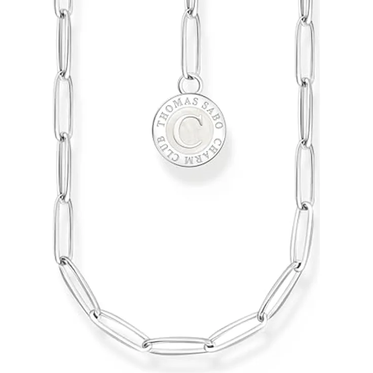 THOMAS SABO 925er Silberkette, Damen-Kette mit Emaille, 90 cm, Karabinerverschluss, Carrier-Kollektion