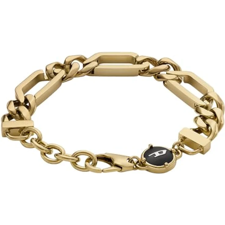 Diesel Herrenarmband, Edelstahl in Goldfarben, mit Karabinerverschluss – Bild 4