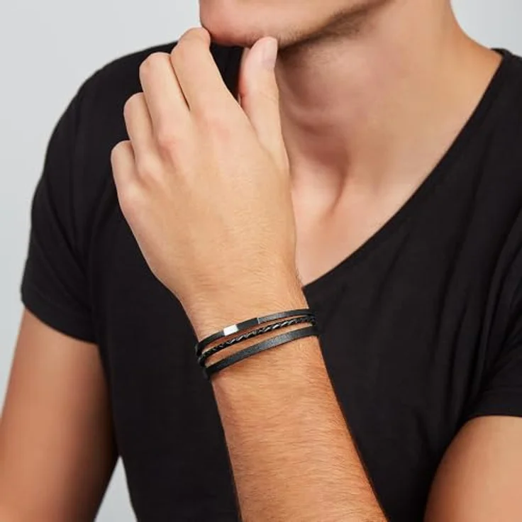 Fossil JF03322040, Leder Armband mit Verlängerung von 18 cm, schwarz – Bild 2