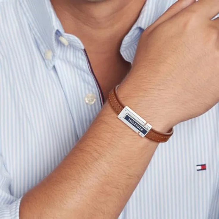 Tommy Hilfiger Jewelry Herren-Lederarmband Braun mit Edelstahlverschluss und magnetischem Verschluss - 2790560 – Bild 2