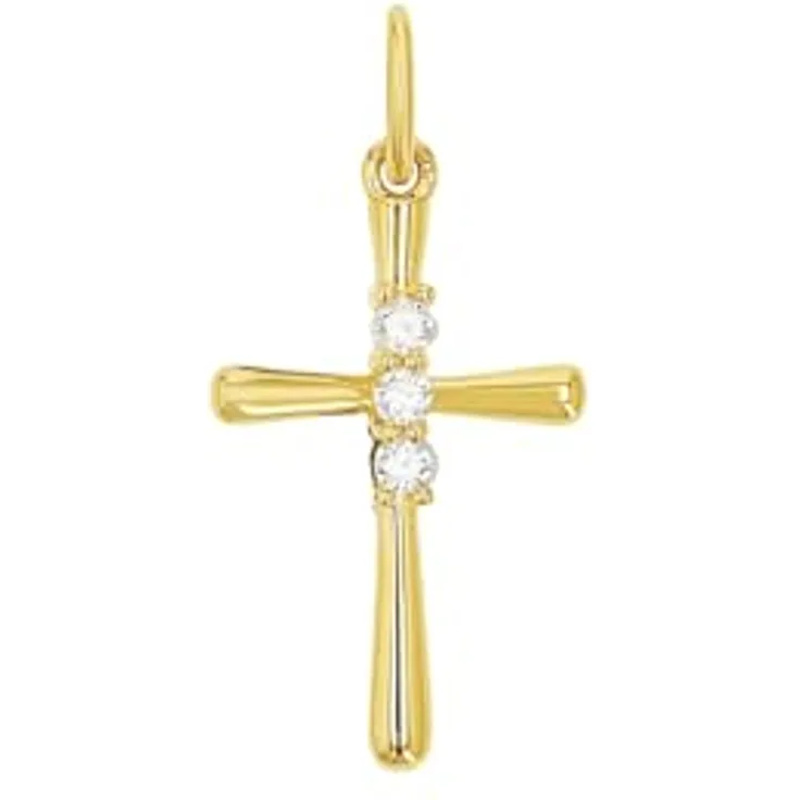 Amor Kreuzanhänger 925 Sterling Silber mit Zirkonia, 22 mm, glänzend