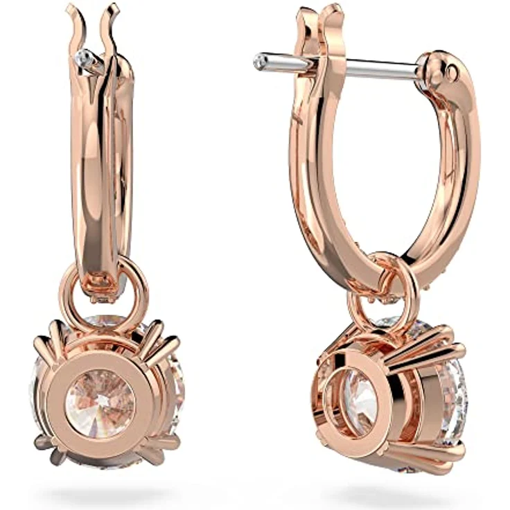 Swarovski Stilla Ohrringe, Rosé Vergoldete Ohrstecker mit Strahlenden Kristallen und Pavé-Details – Bild 3
