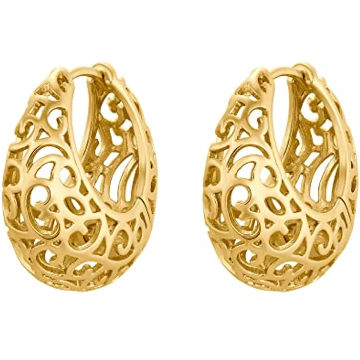 Heideman Ohrcreole Yara, Damen Ohrstecker aus goldfarbig poliertem Edelstahl, antiallergisch, in Geschenkbox