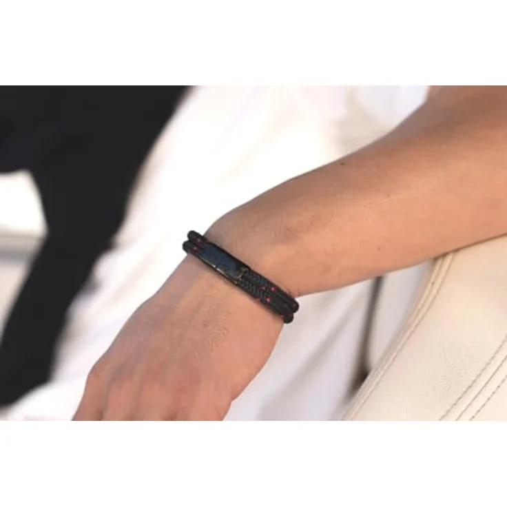 Galeara Segeltau Armband Noa, geflochtenes Nautisches Armband mit Edelstahl Magnetverschluss, 215 mm, Navy – Bild 4