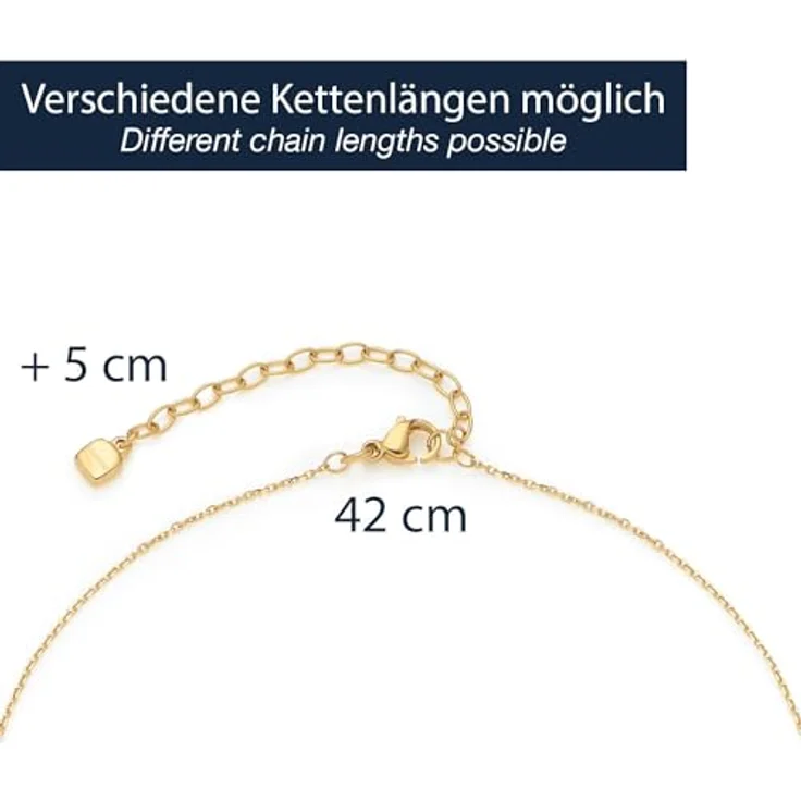 JEWELS BY LEONARDO Halskette Ciao Janna, goldfarbene Edelstahl-Kette mit Kleeblatt-Ornamenten, 42-47 cm Länge, allergikerfreundlich – Bild 4