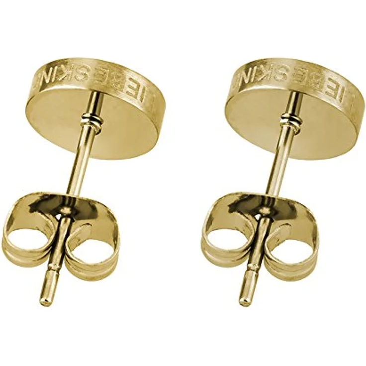 LIEBESKIND Damen-Ohrstecker LJ-0050-E-07, vergoldeter und mattierter Edelstahl, 7 mm Steckverschluss – Bild 2