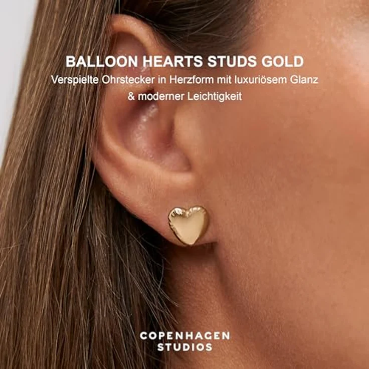 Copenhagen Studios Ohrstecker Balloon Hearts CPJ-0011-E-10, eleganter Ohrschmuck in formschönem Herzdesign – Bild 2
