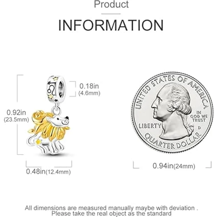 Pandach Charm Anhänger Sternzeichen aus 925 Sterling Silber, 12 Sternbilder Charms Beads für Pandora Armband und Halskette, kompatibel mit Europäischem Design – Bild 5