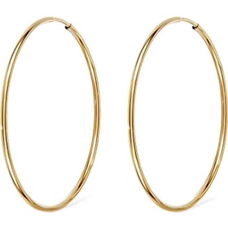 FAVS Damen-Creolen 375er Gelbgold, Durchmesser 30 mm, Stärke 1,2 mm, klassisches Design