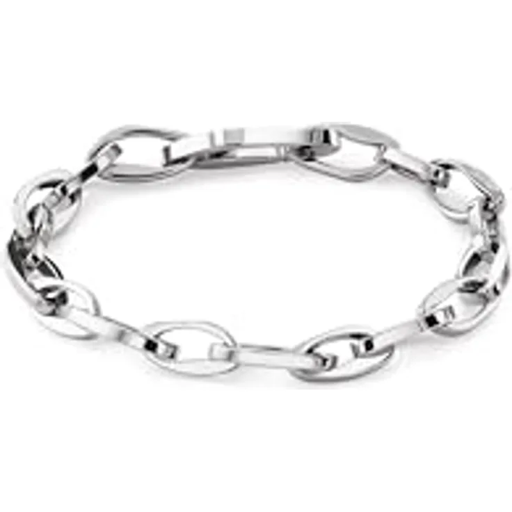 Calvin Klein Damen-Gliederarmband, Edelstahl in Silber, 170 mm Innenumfang, Karabinerverschluss