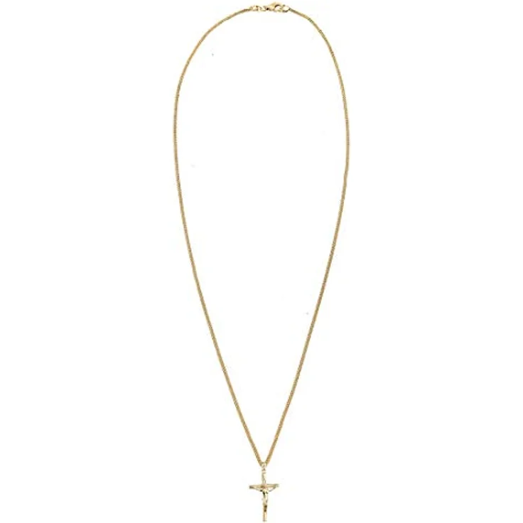 Elli Halskette Damen Kreuz Anhänger in 925 Sterling Silber vergoldet, klassisches Design, anlaufgeschützt, handgefertigt – Bild 3