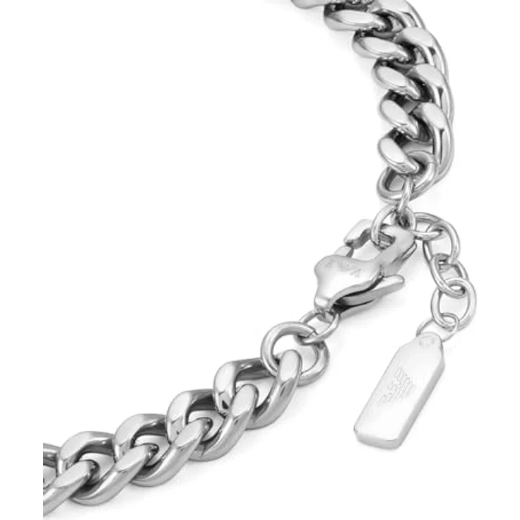 Emporio Armani Herren Armband EGS3304040, Silberfarbener Edelstahl mit mattem und glänzendem Finish, sicherer Karabinerverschluss, 185 mm Länge – Bild 3