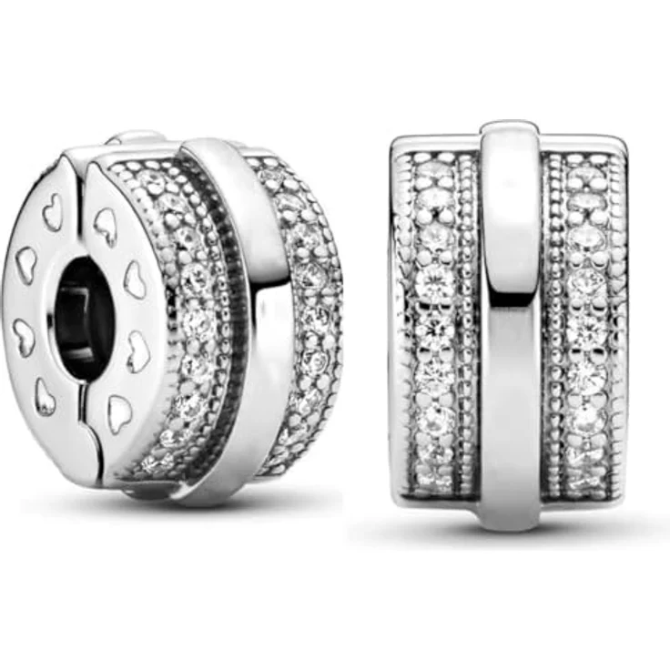 WEIMU Charms Stopper 925 Sterling Silber, Bead Charm Armband Spacer, hypoallergen, weiß, 2 cm Länge – Bild 1