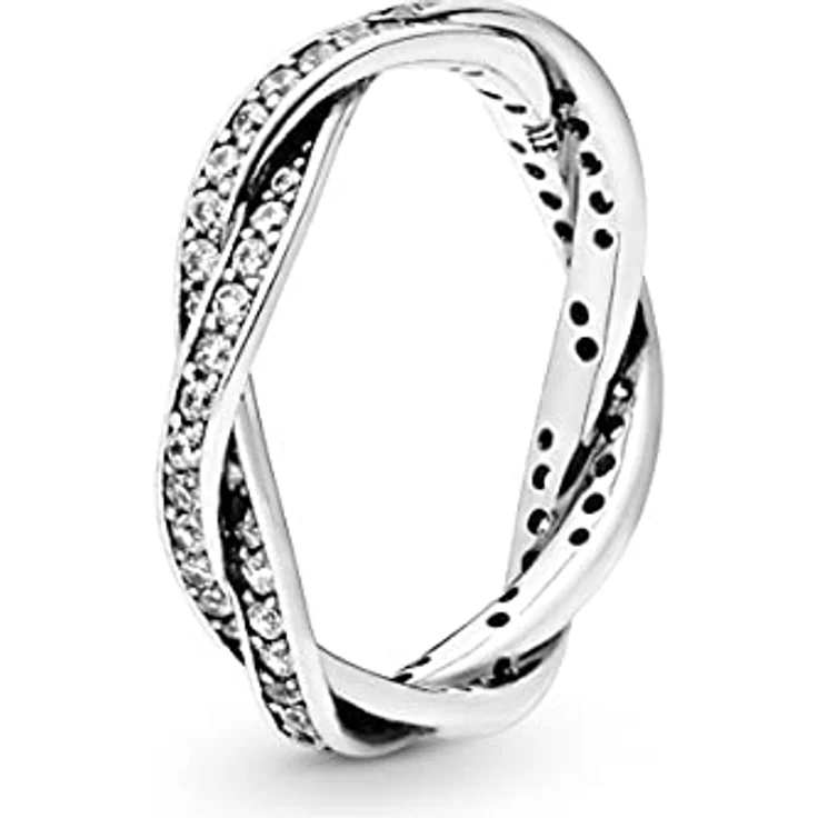 PANDORA Damen-Ring 925 Sterling Silber, pavé mit weißen Zirkonia, Größe 56 (17.8) – Bild 1