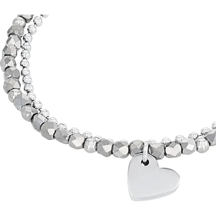 s.Oliver Damen-Armband mit Herz Anhänger, Gravierbar, Edelstahl/Glas, Silber, Länge 16-20 cm – Bild 4