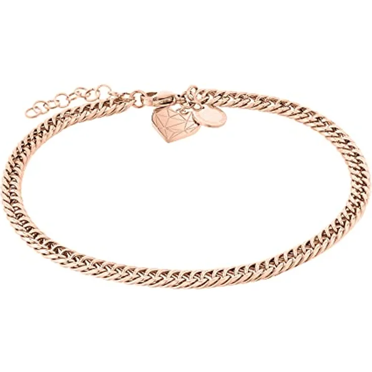 Liebeskind Berlin Fußkette Damen, Edelstahl mit IP-Black/IP-Gold/IP-Rose Oberflächenveredelung und Karabinerverschluss