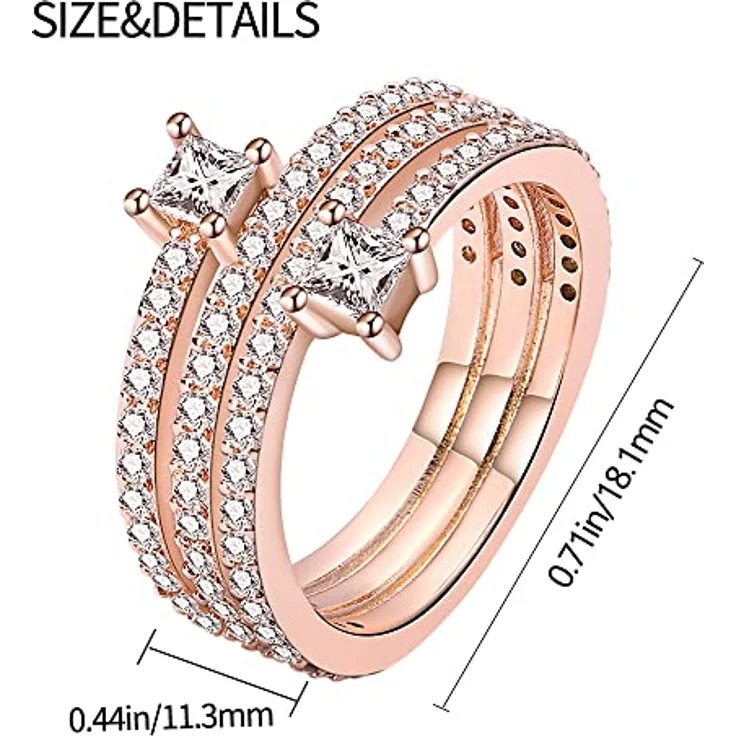 KUNSIR 925 Sterling Silber Liebesknoten Ring für Damen mit kubischem Zirkonia, Retro-Vintage Design, Geschenkverpackung – Bild 2
